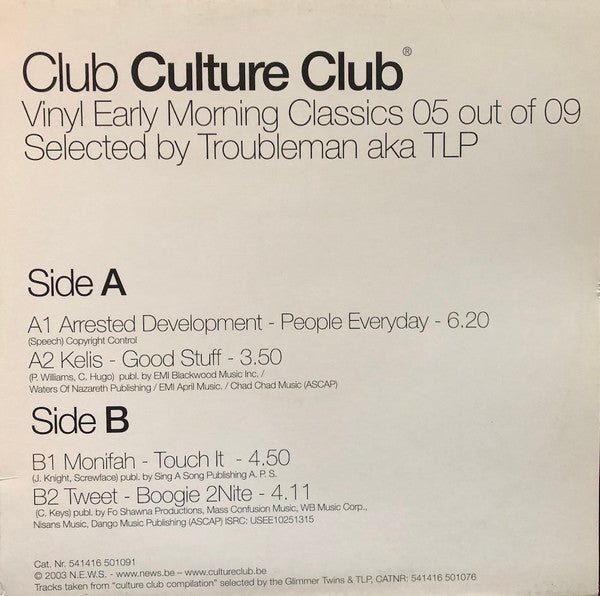 Various : Club Culture Club - Vinyl Early Morning Classics 05 Out Of 09 (12", Comp)