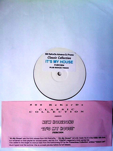 New Horizons : It's My House (12", Single, Promo, W/Lbl, Sti)