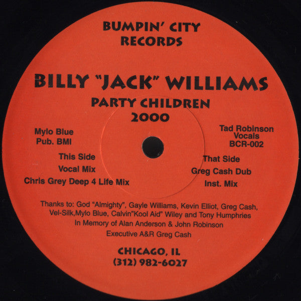 Billy "Jack" Williams : Party Children 2000 (12")