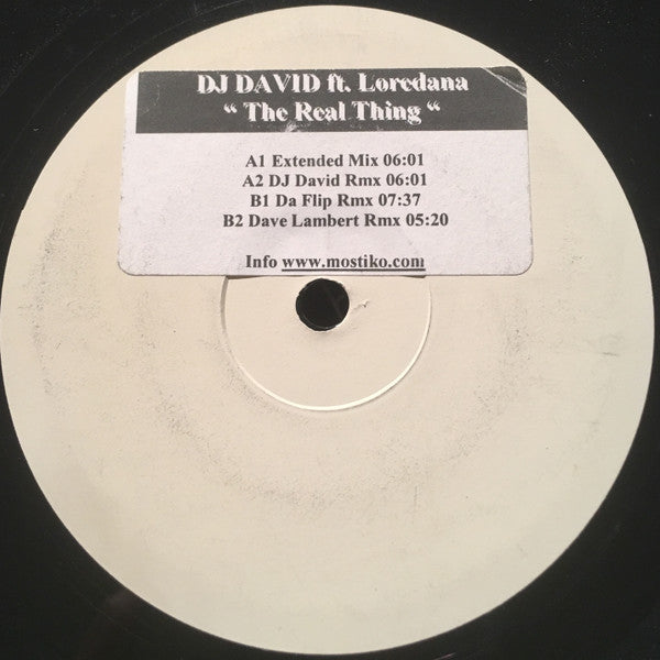 DJ David (3) : The Real Thing (12", Promo, W/Lbl)