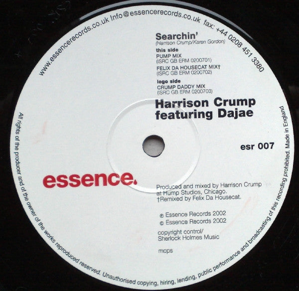 Harrison Crump Featuring  Dajaé : Searchin' (12")