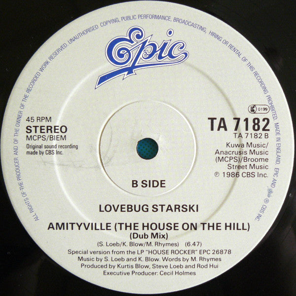 Lovebug Starski : Amityville (The House On The Hill) (12", Single)