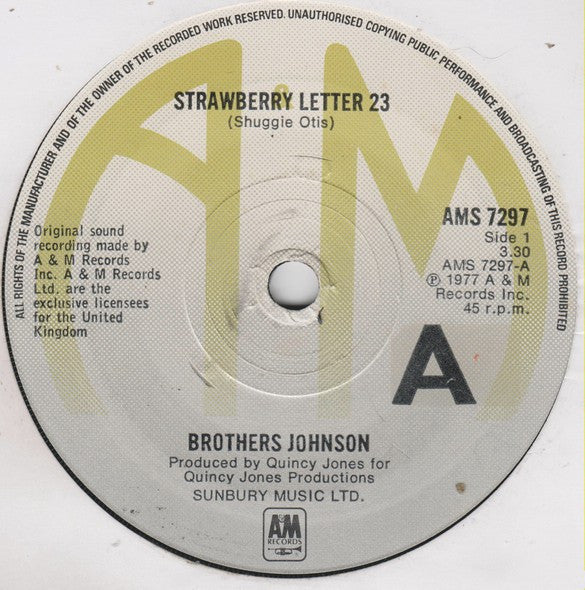 Brothers Johnson : Strawberry Letter 23 (7", Single)