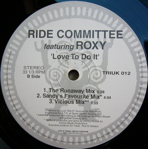 The Ride Committee Featuring Roxy : Love To Do It (12")
