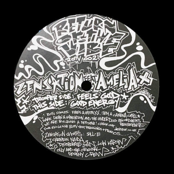 Zensation Featuring Amelia X : Feels Good / Good Energy (12")