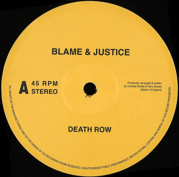 Blame & Justice : Murderin' M.C. / Death Row  (12", RE)