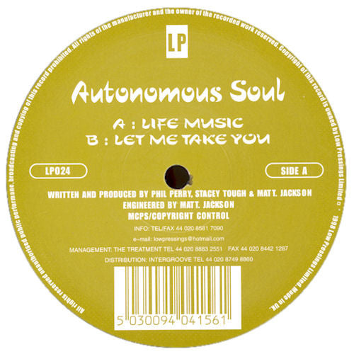 Autonomous Soul : Life Music (12")