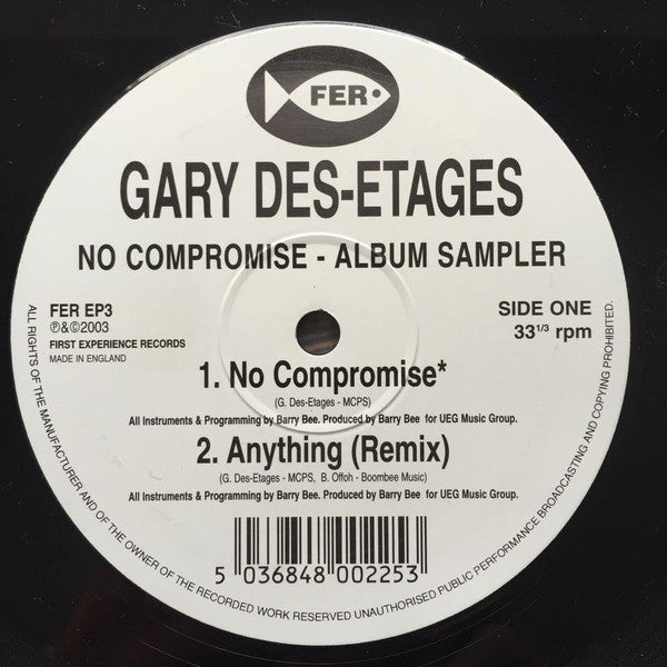 Gary Des-Etages* : No Compromise - Album Sampler (12", Promo)