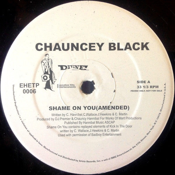 Chauncey Black : Shame On You (12", Promo)