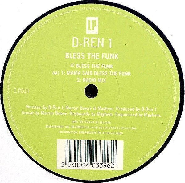 D-Ren 1 : Bless The Funk (12")