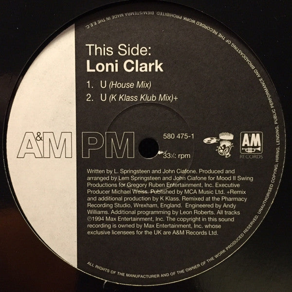 Loni Clark : U (12")