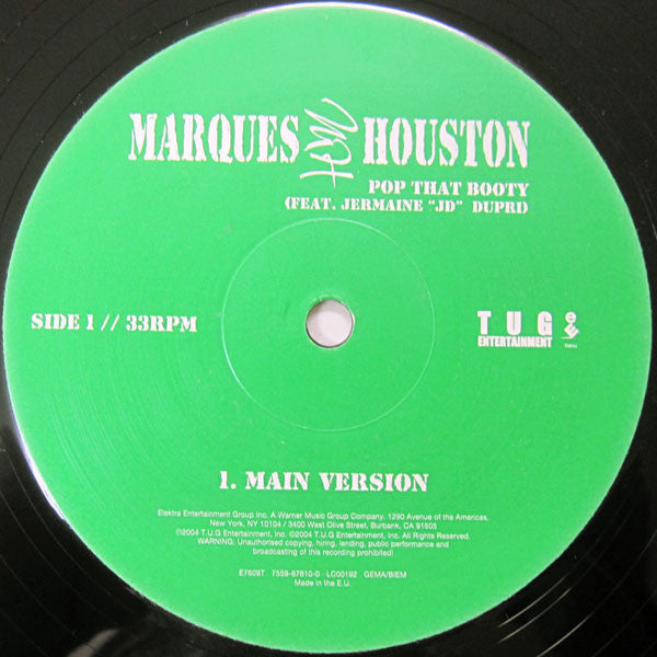 Marques Houston Feat. Jermaine Dupri : Pop That Booty (12")