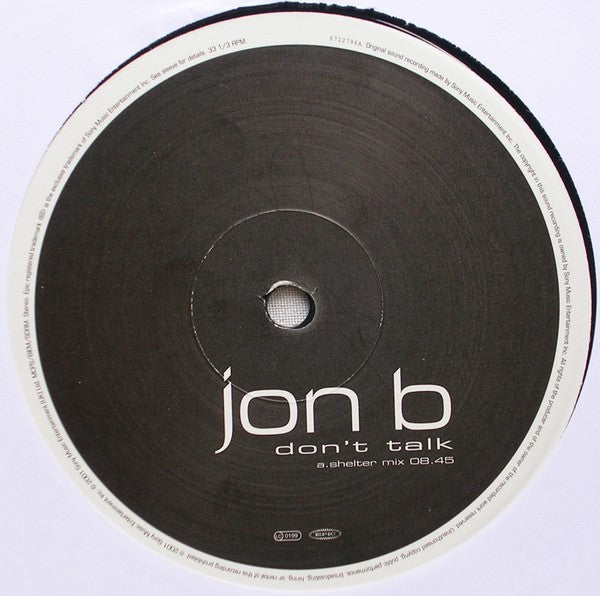 Jon B : Don't Talk (12")