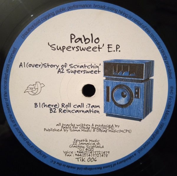 Pablo : Supersweet EP (12", EP)