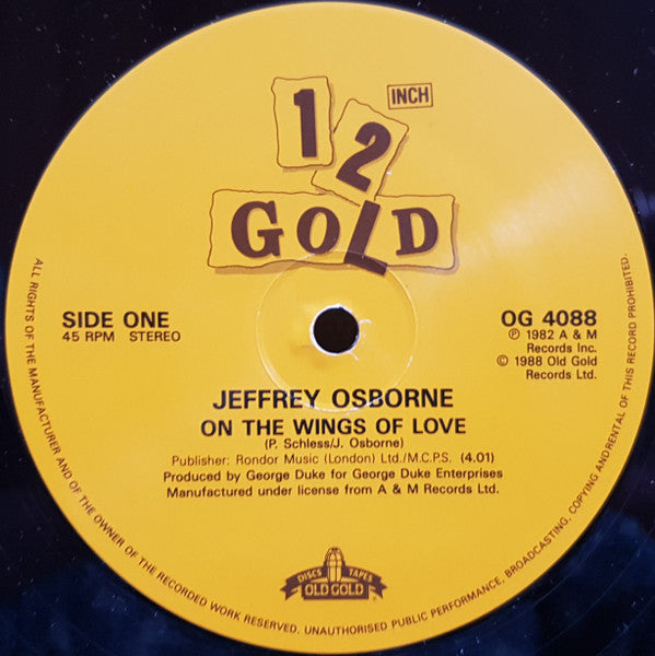 Jeffrey Osborne : On The Wings Of Love / Stay With Me Tonight (12")