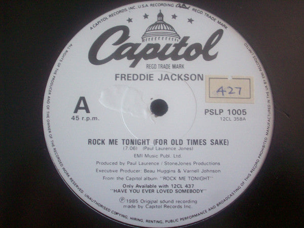 Freddie Jackson : Rock Me Tonight (For Old Time's Sake) (12")