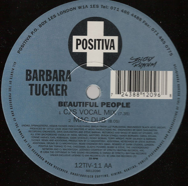 Barbara Tucker : Beautiful People (12", Single)