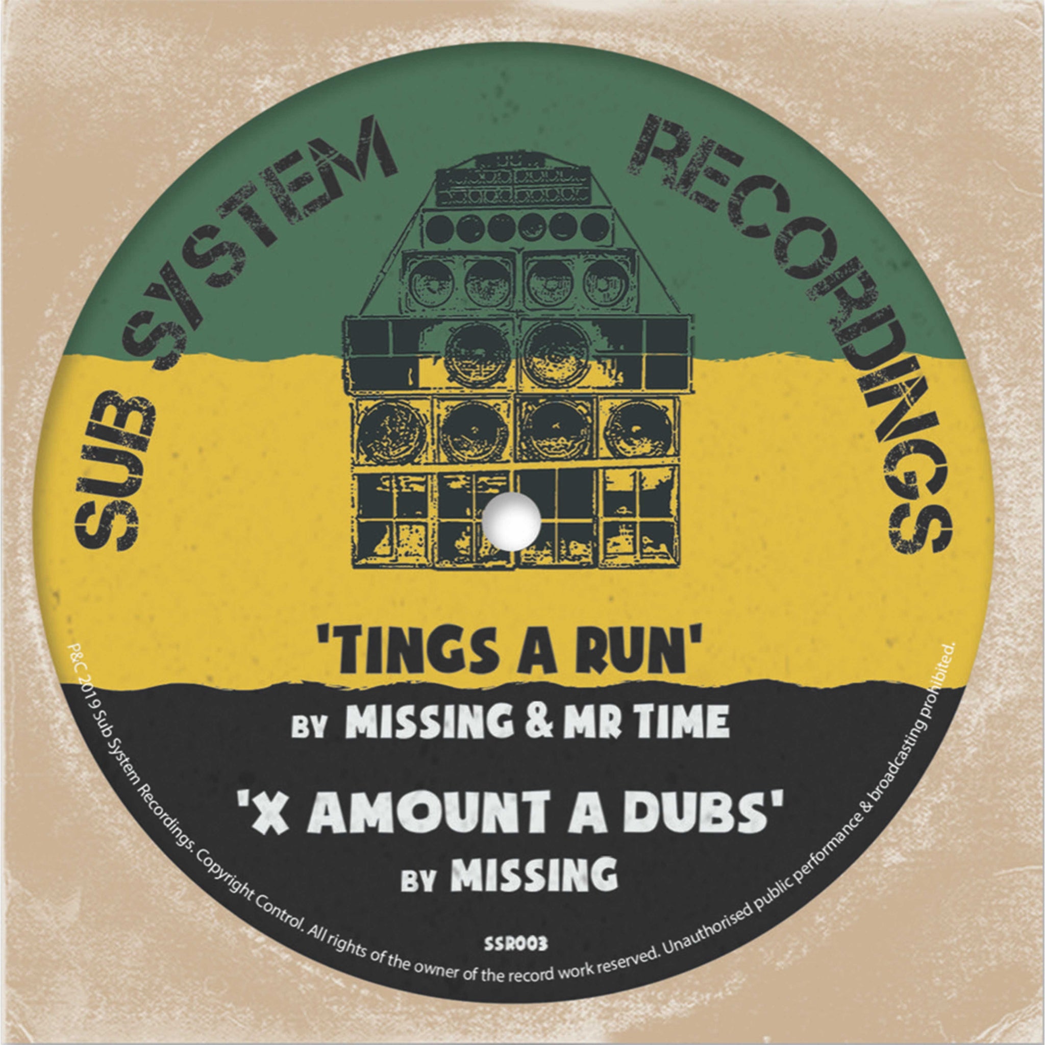 Missing & Mr Time - Tings a Run / X Amount A Dubs (Limited 10" Vinyl)