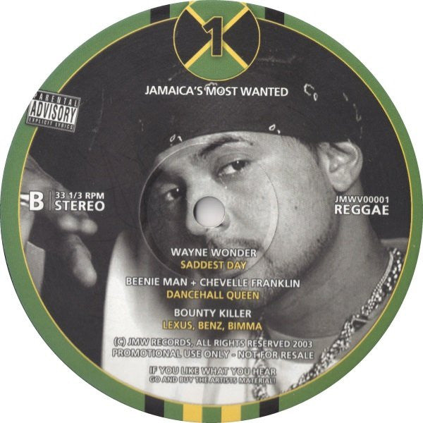 Various : Jamaica's Most Wanted Vol. 1 (12", Comp, Promo, Unofficial)