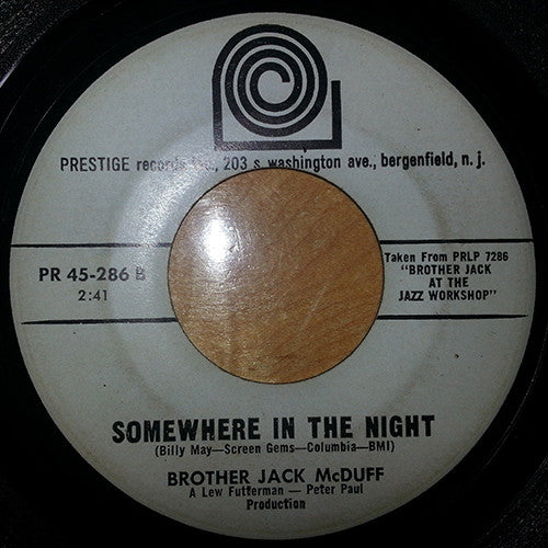 Brother Jack McDuff : Passing Through / Somewhere In The Night (7")