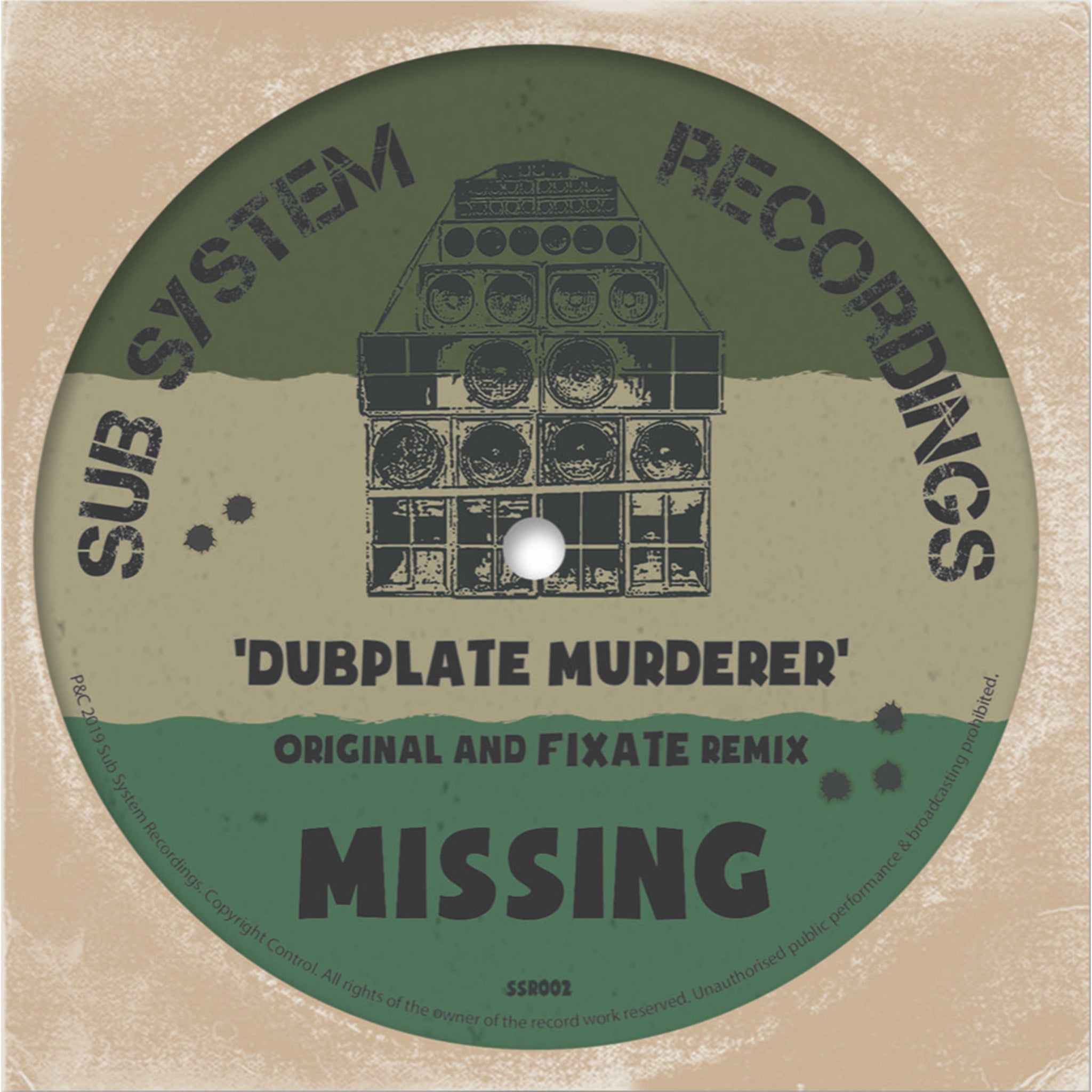 Missing - Dubplate Murderer / Fixate Remix (Limited 10" Vinyl)