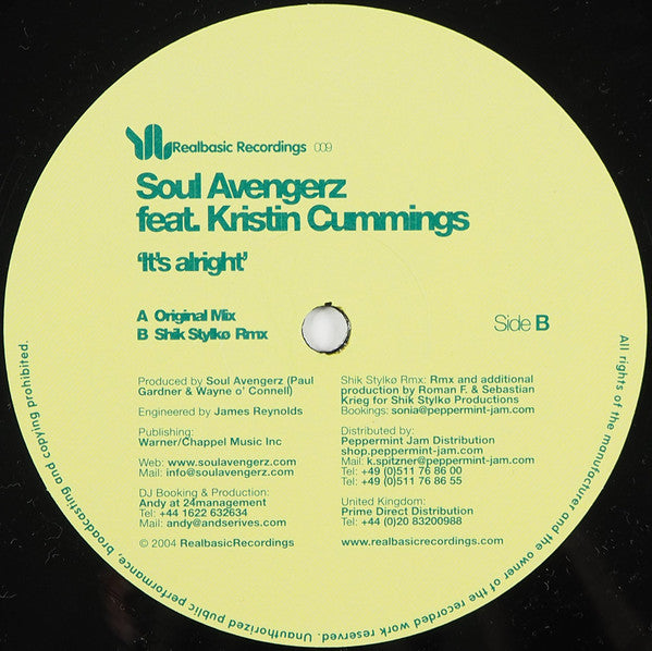 Soul Avengerz Feat. Kristin Cummings : It's Alright (12")