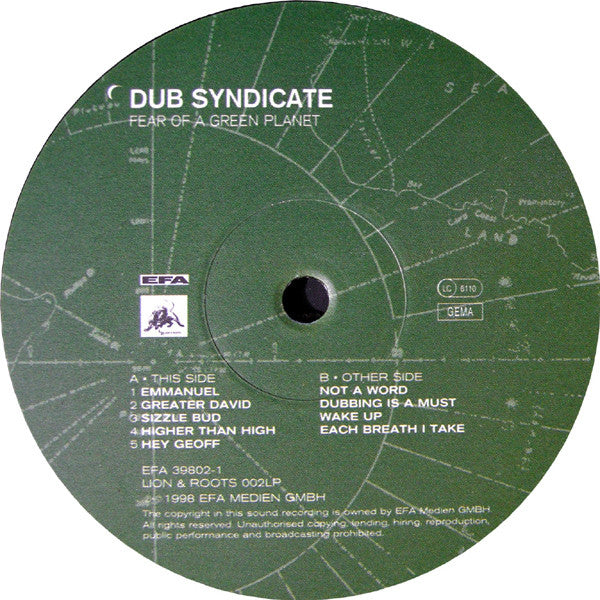 Dub Syndicate : Fear Of A Green Planet (LP, Album)