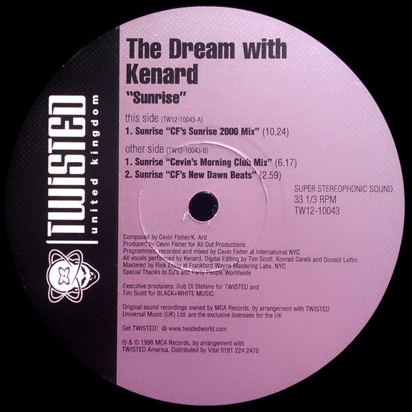 The Dream (15) With Kenard : Sunrise (12")