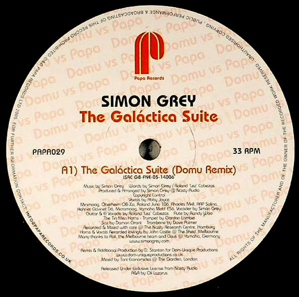 Simon Grey / The Realm (3) And V : The Galáctica Suite / One Chance (12")