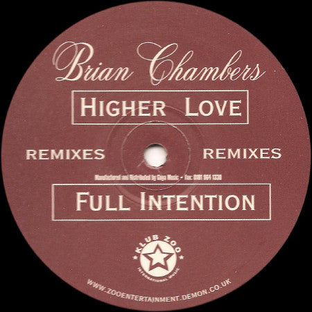 Bryan Chambers : Higher Love (Full Intention Remixes) (12")