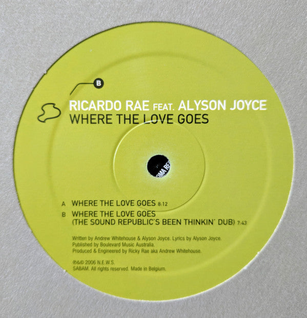 Ricardo Rae Feat. Alyson Joyce : Where The Love Goes (12")
