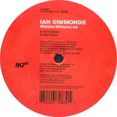 Ian Simmonds : Hidden Witness EP (12", EP)