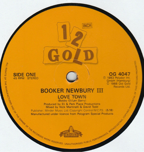 Booker Newberry III / Cheri : Love Town / Murphy's Law (12")