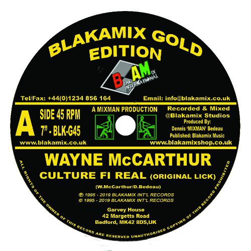 Wayne McCarthur - Culture Fi Real - Out Of Joint Records