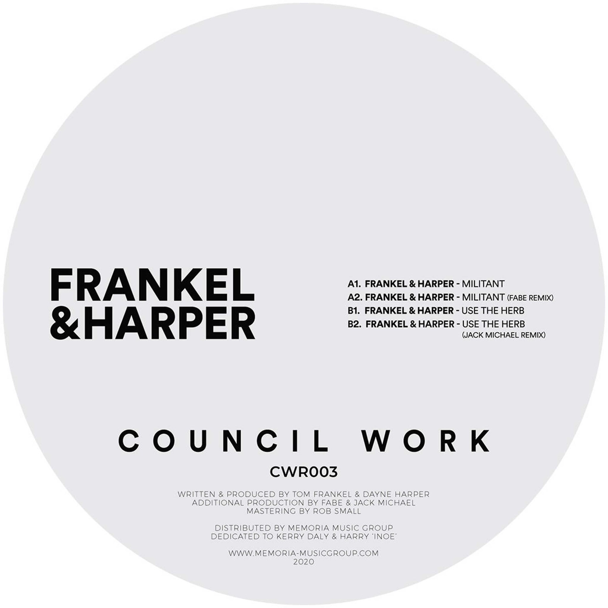 Frankel & Harper - Militant EP - Out Of Joint Records